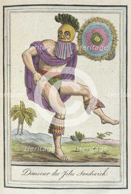 Costumes de Différents Pays, 'Danseur des Ysles Sandwich', c1797. Creators: Jacques Grasset de Saint-Sauveur, LF Labrousse.