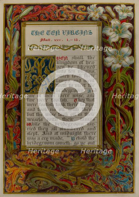 Illuminated Parable: The Ten Virgins, c. 1936. Creators: Robert Stewart, James Gross.