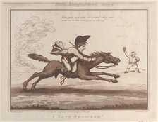 Horse Accomplishments, Sketch 11: A Land Measurer !!, August 1, 1799., August 1, 1799. Creator: Thomas Rowlandson.