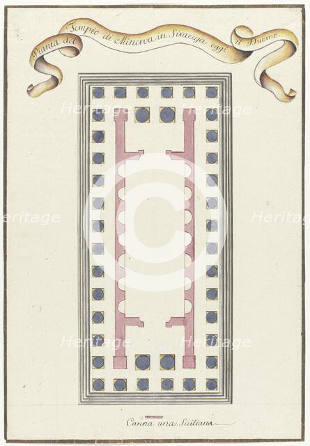 Plan of the Minerva Temple in Syracuse, 1778. Creator: Louis Mayer.