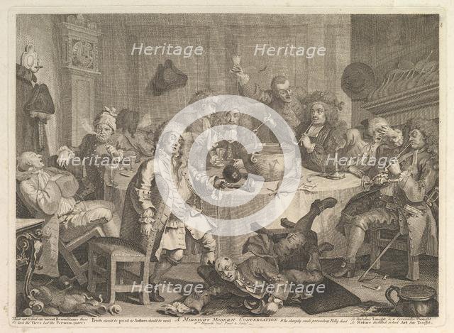 A Midnight Modern Conversation, March, 1732. Creator: William Hogarth.