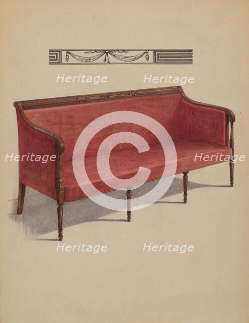 Sofa (Sheraton), 1935/1942. Creator: Simon Weiss.