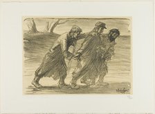 Three Comrades, plate five from Actualités, 1915. Creator: Theophile Alexandre Steinlen.