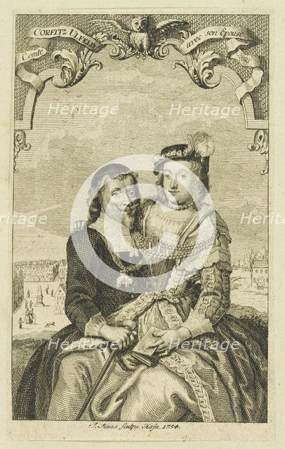 Double portrait of Corfitz Ulfeldt and his wife Leonora Christina, 1754. Creator: Haas, Jonas (1720-1775).