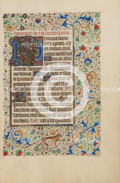 Decorated Text Page; Llangattock Hours, 1450s. Creator: Unknown.