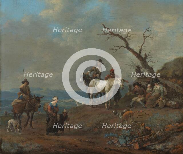 Country Road with Hunter and Peasants, 1650-1674. Creator: Johannes Lingelbach.