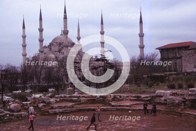 Sultan Ahmed Mosque (Blu Mosque), built 1609-1616 AD, Istanbul, c1970. Artist: CM Dixon.