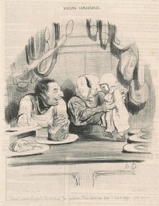 Hein! comme il regarde les cervelas..., 19th century. Creator: Honore Daumier.