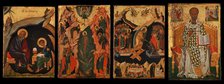 Four Icons from a Pair of Doors (Panels), possibly part of a Polyptych..., early 15th century. Creator: Unknown.