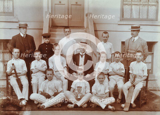 Cricket team at the Boys Home Industrial School, London, 1900. Artist: Unknown.