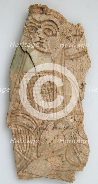 Fragment of a Plaque with a Standing Woman, Coptic, 4th century. Creator: Unknown.