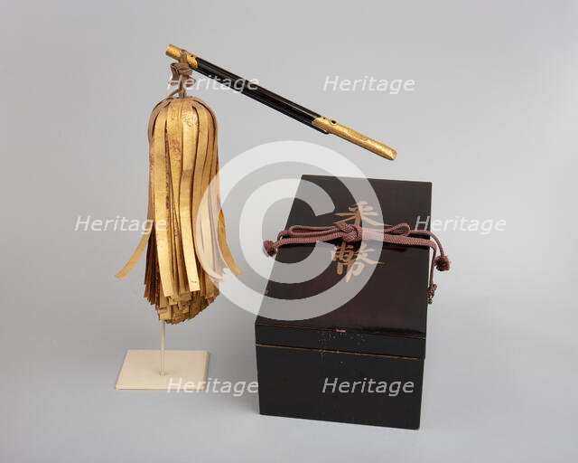 Signaling Baton (Saihai) and Storage Box, Japanese, 18th century. Creator: Unknown.