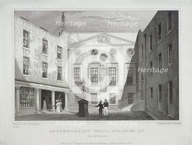 Apothecaries Hall, London, 1831. Artist: J Hinchcliff
