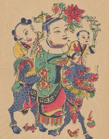 One hundred thirty-five woodblock prints including New Year's pictures (nianh..., 19th-20th century. Creator: Unknown.