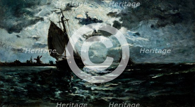 Sailing Ship in the Moonlight.