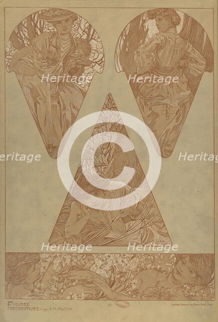 Figures décoratives, 1902. Creator: Mucha, Alfons Marie (1860-1939).