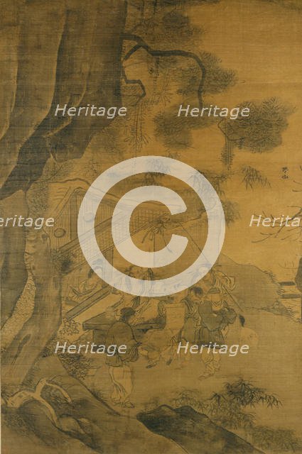 Studying a Painting, 16th century. Creator: Zhang Lu.