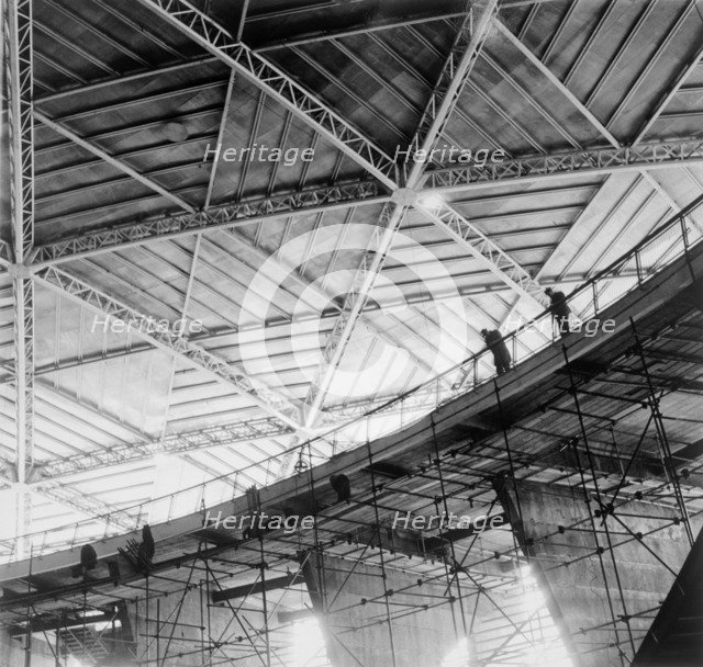 A detail shot of the construction work at the Festival of Britain site, London, April 1949. Artist: Henry Grant