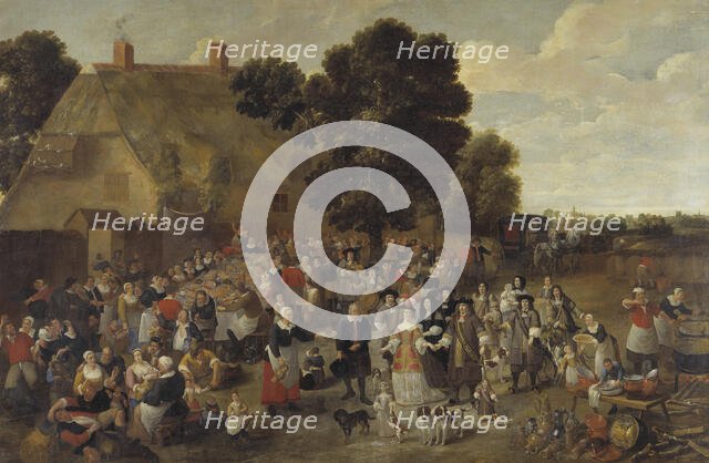 Village Wedding and Open Air Feast, mid 17th century. Creator: School of Mattheus van Helmont.