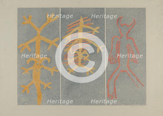 Petroglyph Design, 1935/1942. Creator: Lala Eve Rivol.