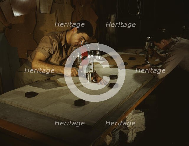 The utmost precision is required of these operators who are cutting..., Manchester, Conn. , 1942. Creator: William Rittase.