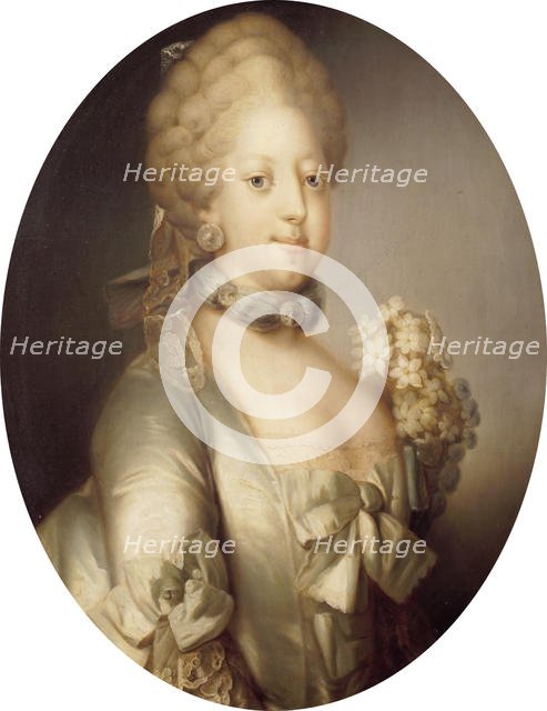 Portrait of Caroline Matilda of Great Britain (1751-1775), Queen of Denmark, ca 1767. Creator: Als, Peder (1726-1776).