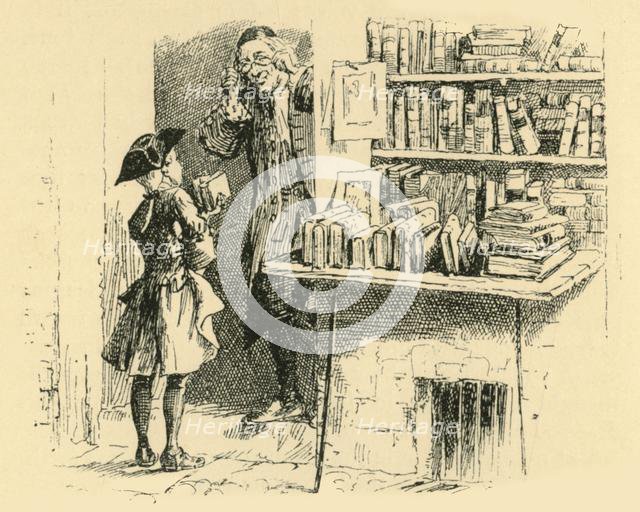 'He managed to save sufficient to purchase two volumes', (1907).  Creator: Unknown.