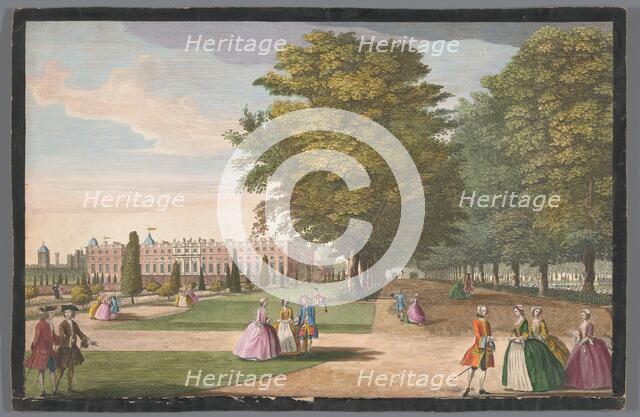 View of Hampton Court Palace in London seen from the south side, 1700-1799. Creator: Anon.