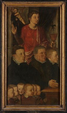 Left wing of a Memorial Triptych, formerly called the Gertz Memorial Triptych, with nine male Donor  Creator: Unknown.