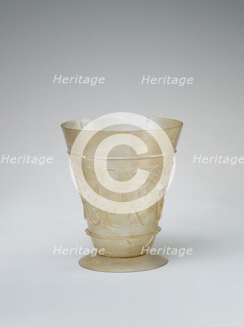 Beaker with Relief-cut Decoration, Iran, 9th-10th century. Creator: Unknown.