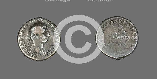 Denarius (Coin) Portraying Emperor Trajan, 98-99. Creator: Unknown.