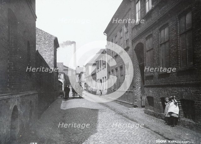 The South Church Alley with dwelling houses and a factory, Landskrona, Sweden, 1900.  Artist: Borg Mesch
