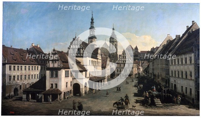'The Market Place in Pirna', c1752-c1755. Artist: Bernardo Bellotto