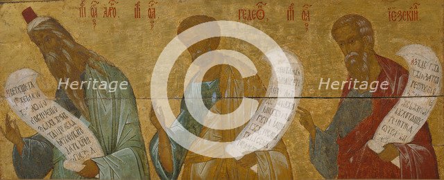 The Prophets Aaron, Gideon and Ezekiel. Artist: Russian icon  