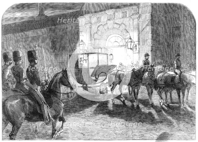 The Arrival of the Prince of Wales at Clumber, on a visit to the Duke of Newcastle, 1861. Creator: Unknown.
