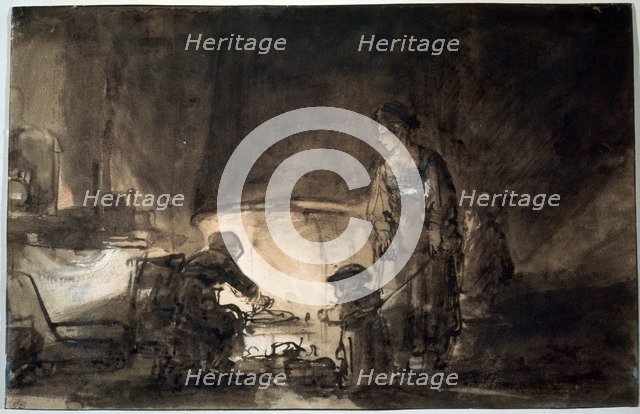 'The Kitchen in Rembrandt's House', 1650s.  Artist: Rembrandt Harmensz van Rijn    