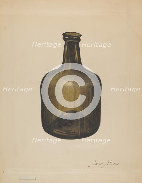Wine or Spirits Bottle, c. 1936. Creator: Anna Aloisi.