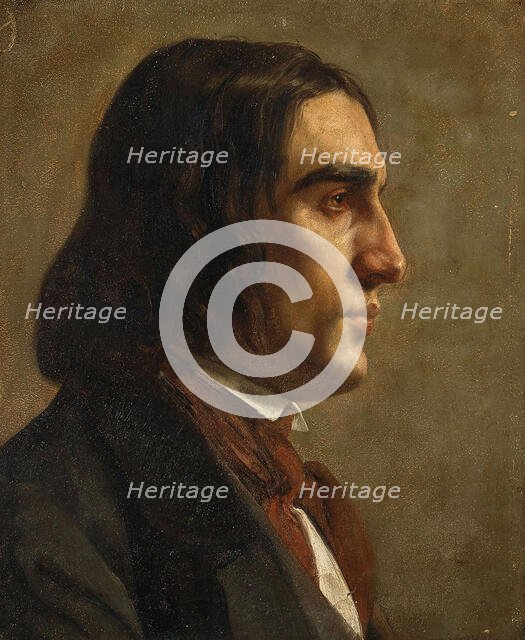 Portrait of the Composer Robert Schumann (1810-1856), c. 1840. Creator: Anonymous.