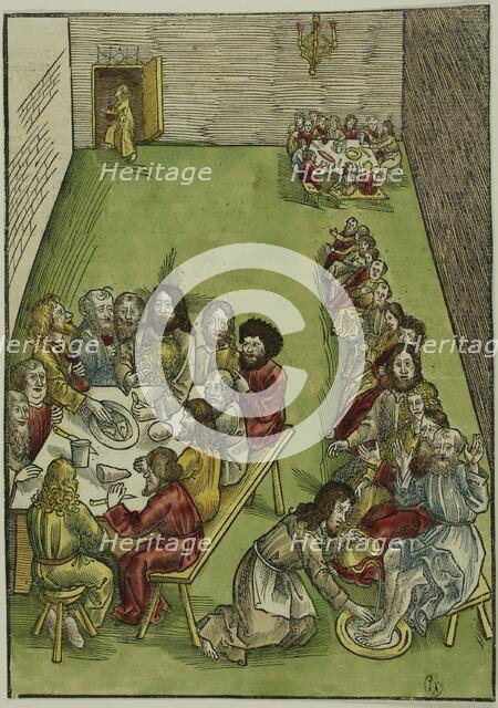 The Last Supper and Christ Washing the Feet of his Disciples, plate nine from Passio..., c.1503. Creators: Urs Graf, Johann Knobloch.
