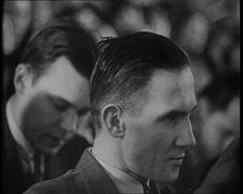 Bruno Richard Hauptmann in a Courtroom During His Trial in the Lindbergh's Kidnapping Case, 1930s. Creator: British Pathe Ltd.