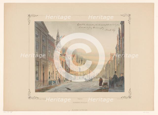 View of the Breetraat in Leiden, 1854. Creator: Gerardus Johannes Bos.