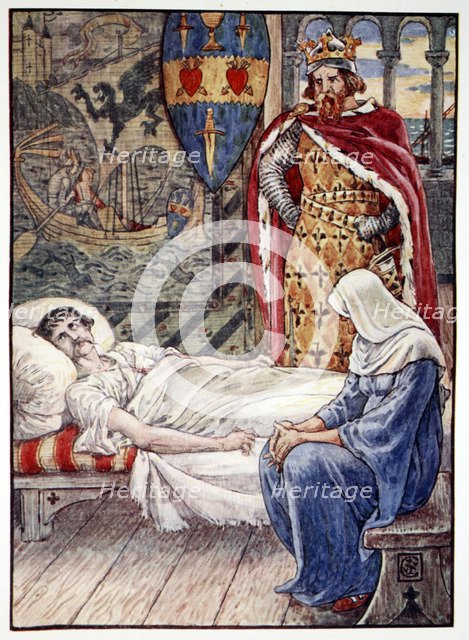'The Witch gives Advice as to Sir Tristram's Wound', 1911. Artist: Unknown