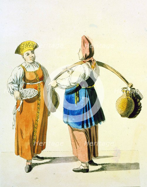 Dairywomen, 1799.  Artist: Christian Gottfried Heinrich Geissler