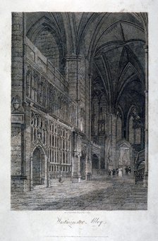 Interior view of Westminster Abbey, London, 1805. Artist: James Sargant Storer