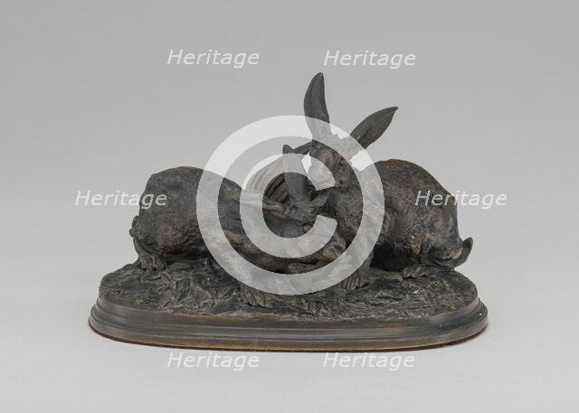 Group of Rabbits, model after 1846, cast probably before 1879. Creator: Pierre-Jules Mene.