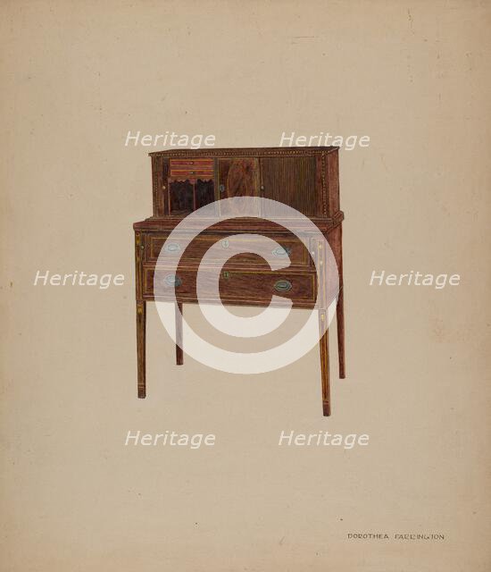 Desk, c. 1938. Creator: Dorothea A. Farrington.