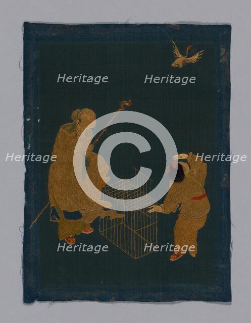 Panel (Furnishing Fabric), China, Kangxi Period, Qing dynasty (1644-1911), 1800/50. Creator: Unknown.