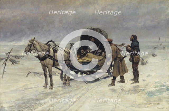 The Death of Sten Sture the Younger on the Ice of Lake Mälaren, 1880. Creator: Carl Gustaf Hellqvist.