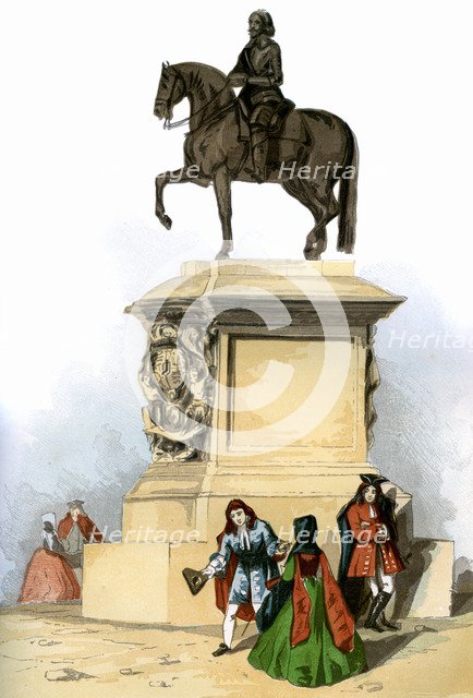 Statue of Charles I, Charing Cross, London, c1850. Artist: Unknown