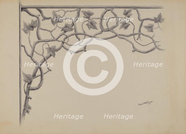 Grille on Porch, 1937. Creator: Charles Moss.